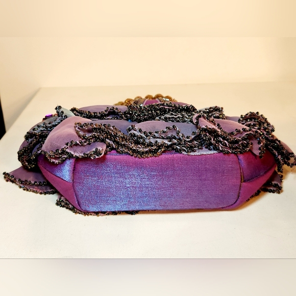 Mary Frances purple pink iridescent shimmer beaded bag - Picture 6 of 7